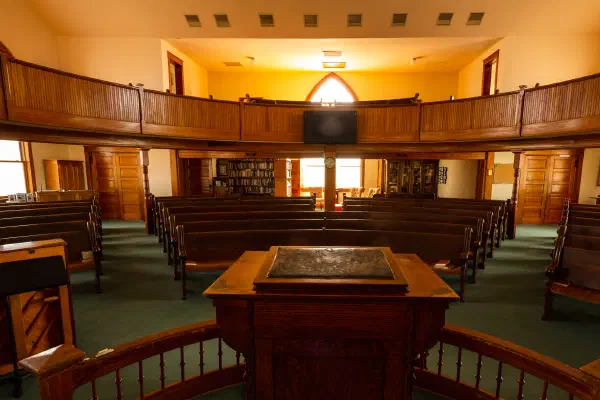 The communion table and altar rail